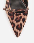 vices Sandale leopard cu toc pisicuță cu baretă decorativă la vârf Norozi