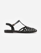 vices Sandale Negre cu Barete Geometrice Abadia