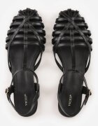 vices Sandale Negre cu Barete Geometrice Abadia