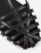 vices Sandale Negre cu Barete Geometrice Abadia