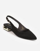 vices Sandale Negre cu Brant de Piele și Vârf Ascuțit Galurena