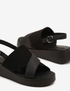 vices Sandale Negre cu Platformă cu Decupaje Saricee