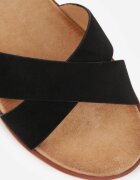 vices Sandale Negre cu Talpă Plată cu Baretă în Formă de X Doriven