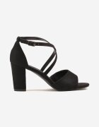 vices Sandale Negre cu toc cu bretele decorative Nitrella