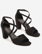 vices Sandale Negre cu toc cu bretele decorative Nitrella