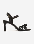 vices Sandale Negre cu Toc cu Nod Decorativ Filestria