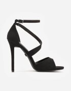 vices Sandale Negre cu Toc cui cu Barete Asimetrice Sarivie