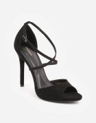 vices Sandale Negre cu toc cui cu barete decorative Saroine