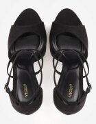 vices Sandale Negre cu toc cui cu barete decorative Saroine