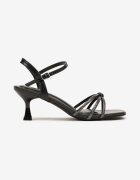 vices Sandale Negre cu toc mic cu Zirconii Lumerianae