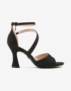 vices Sandale Negre cu Toc Stiletto cu Bretele Asimetrice Saroneira