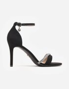 vices Sandale Negre cu toc stiletto cu strasuri Linoriela