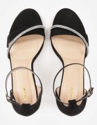 vices Sandale Negre cu toc stiletto cu strasuri Linoriela