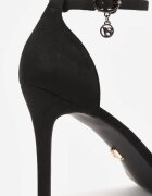 vices Sandale Negre cu toc stiletto cu strasuri Linoriela