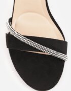 vices Sandale Negre cu toc stiletto cu strasuri Linoriela
