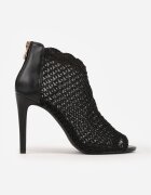 vices Sandale Negre cu Toc Stiletto și Decupaje Ajurate Nelathra