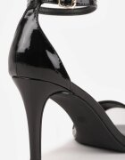 vices Sandale Negre cu toc subțire Elegante cu cataramă la gleznă Agereia