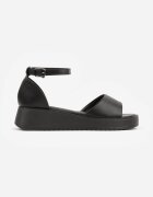 vices Sandale Negre din Piele ecologică cu Talpă groasă cu Bareta la gleznă Optia