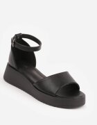 vices Sandale Negre din Piele ecologică cu Talpă groasă cu Bareta la gleznă Optia