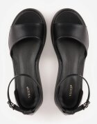 vices Sandale Negre din Piele ecologică cu Talpă groasă cu Bareta la gleznă Optia