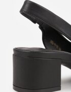 vices Sandale Negre Slingback cu toc gros Decorate cu Perforații Telanisia