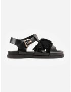 vices Sandale Negre Stil Boho Decorate cu Franjuri și Mărgele Saphareisis