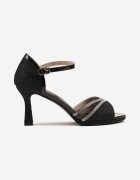 vices Sandale negre stiletto cu sclipici și zirconii Ovirea