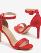vices Sandale Roșii Elegante cu toc stiletto cu branț din piele Sonadira