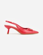 vices Sandale Roșii stil pantof stiletto cu toc kitten fără călcâi cu ornament metalic Lilenda