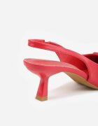 vices Sandale Roșii stil pantof stiletto cu toc kitten fără călcâi cu ornament metalic Lilenda
