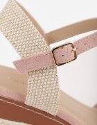 vices Sandale Roz cu platformă împletite stil Boho Corolea