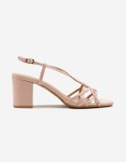 vices Sandale roz cu toc cu barete decorative Oviarissa