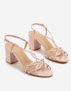 vices Sandale roz cu toc cu barete decorative Oviarissa