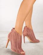 vices Sandale Roz cu toc stiletto cu baretă ajurată Selmira