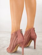 vices Sandale Roz cu toc stiletto cu baretă ajurată Selmira