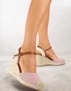 vices Sandale Roz Espadrile pe Pană Împletită Amotta