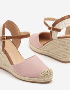 vices Sandale Roz Espadrile pe Pană Împletită Amotta