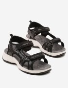 vices Sandale Sport Negre cu Luciu Metalic cu închidere Velcro Tanalia