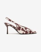 vices Sandale stiletto Maro cu imprimeu de vacă cu toc stiletto cu vârf ascuțit Tillasia