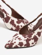 vices Sandale stiletto Maro cu imprimeu de vacă cu toc stiletto cu vârf ascuțit Tillasia