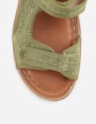 vices Sandale Verzi cu Partea Superioară din Tweed Saramine