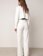 vices Set costum bogat în vâscoză sacou scurt și pantaloni cu cataramă Federine Alb