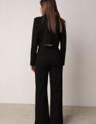 vices Set costum bogat în vâscoză sacou scurt și pantaloni cu cataramă Federine Negru