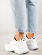 vices Sneakers Alb-Argintii cu Talpă Groasă cu Imprimeuri Nativine