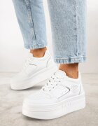 vices Sneakers Alb-Argintii cu Talpă Groasă și Inserții Metalice Nelesea