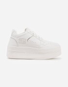 vices Sneakers Alb-Argintii cu Talpă Groasă și Inserții Metalice Nelesea