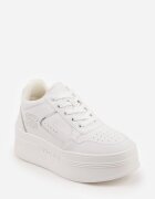 vices Sneakers Alb-Argintii cu Talpă Groasă și Inserții Metalice Nelesea