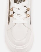 vices Sneakers Albi cu Platformă cu Sclipici Elanatale