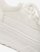 vices Sneakers Albi cu Talpă Groasă cu Reliefuri Azirara