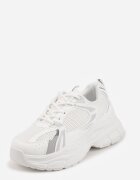 vices Sneakers Albi cu Talpă Groasă Reliefată cu Perforație Elanatia